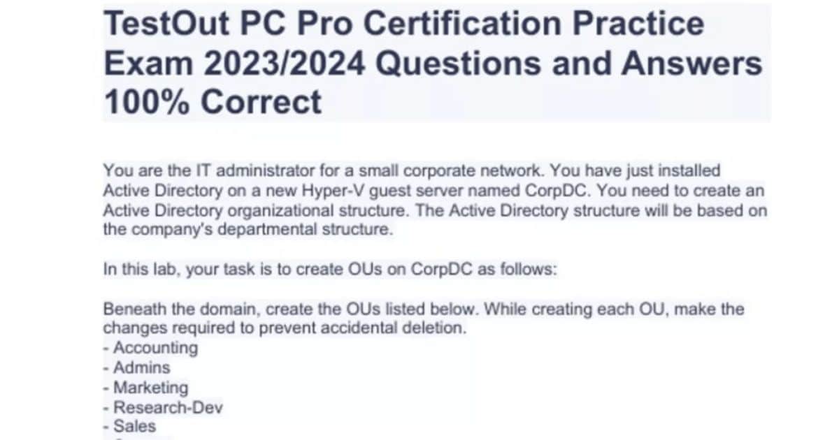 Take the PC Pro Certification Practice Exam