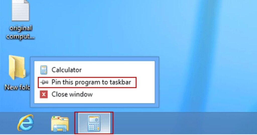 Pinning Programs to the Taskbar